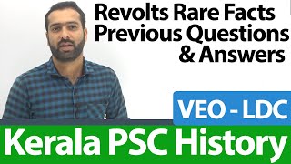 Kerala Psc History Revolts Rare Facts || Psc History  in Malayalam || Ldc & Psc  In Kerala