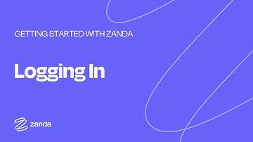Getting Started With Zanda: Logging In