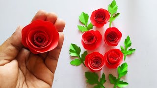 Paper rose making easy //How to make paper rose// Art and Craft by KovaiCraft