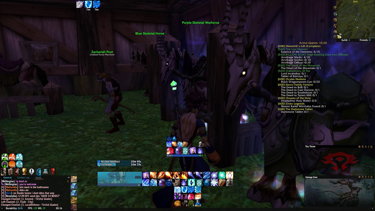 World Of Warcraft Classic Mage 60 and Mount. YouTube