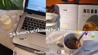 A day without the internet (Yoga🧘🏻‍♀️, study📝, morning Adhkar🌤️, reading, Fajr📿...)