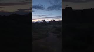 Walking in Arches National Park after dusk #utah #nationalpark