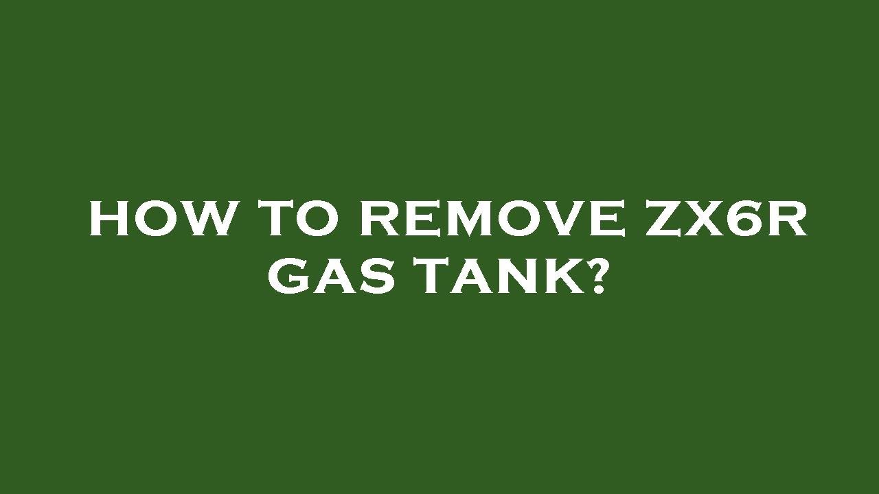 How to remove zx6r gas tank? YouTube