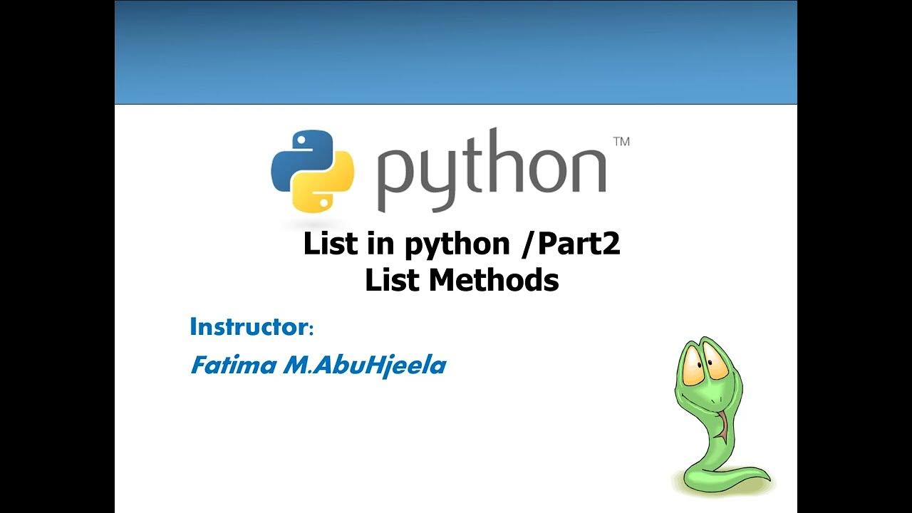 Lecture17: List Methods _Part2 - YouTube