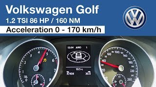 Volkswagen Golf VII 1.2 TSI Acceleration 0 - 170 km/h