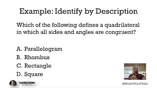 General Knowledge Test - Math Bootcamp - Competency 2 - Skill 1 - Example Identify By Description