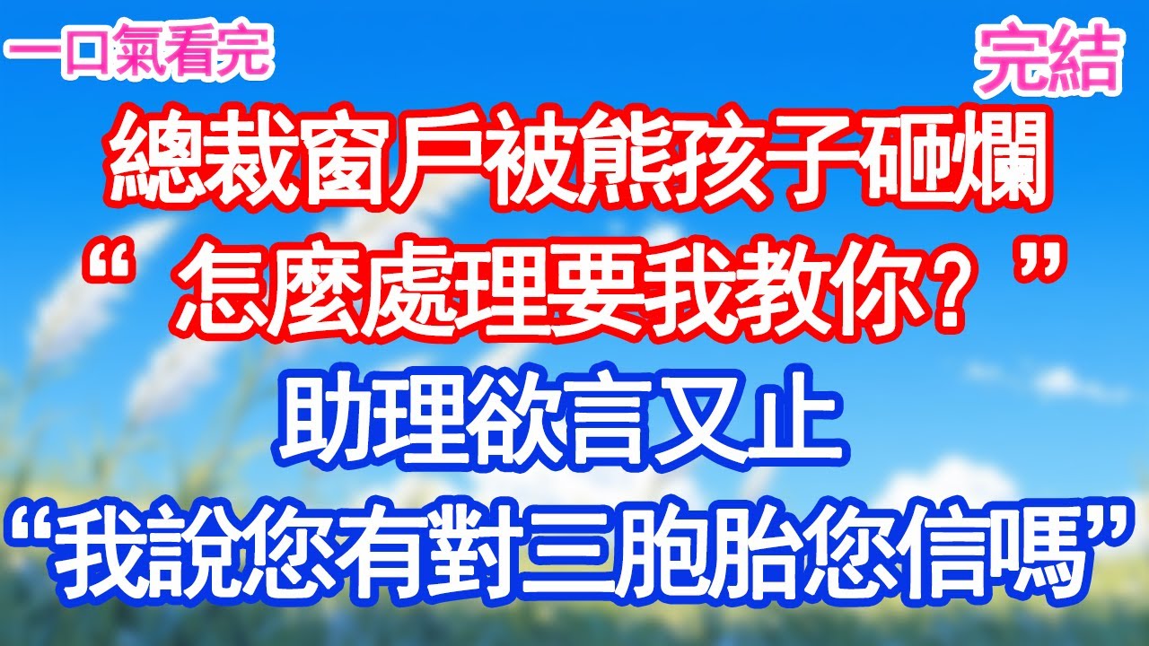 總裁窗戶被熊孩子砸爛“怎麼處理要我教你？”助理欲言又止“我說您有對三胞胎您信嗎”
