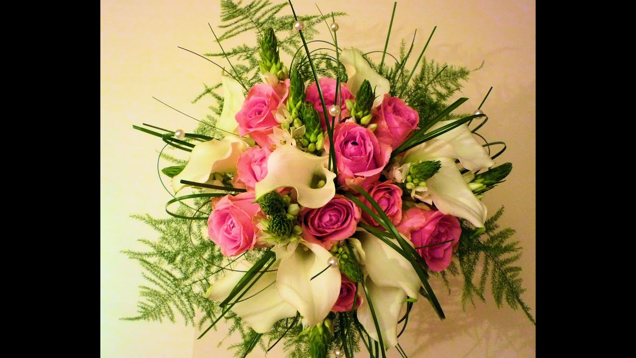 DIY Ramo de novia con calas y rosas - YouTube