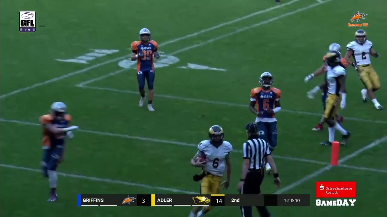 GFL2 Spiel der Woche Rostock Griffins Berlin Adler YouTube