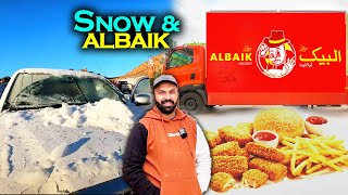AlbaikFood Truck Drive Thru | Snowfall ️ Mein CarSlip Hogyi | Tabuk To Madina ?? Ep07