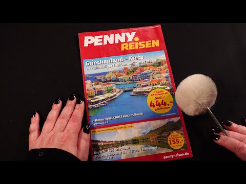 ASMR PENNY Reiseprospekt sichten + vorlesen ♡ Soft Spoken und Flüstern ♡ Paper Sounds ♡ Deutsch