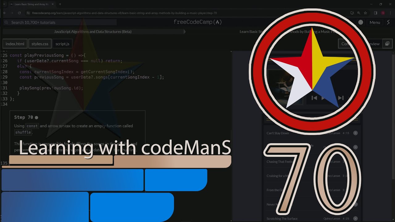 Learn Basic String and Array Methods by Building a Music Player - Step ...