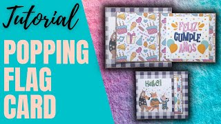 POPPING FLAG CARD  TUTORIAL DE ESCRAPBOOK