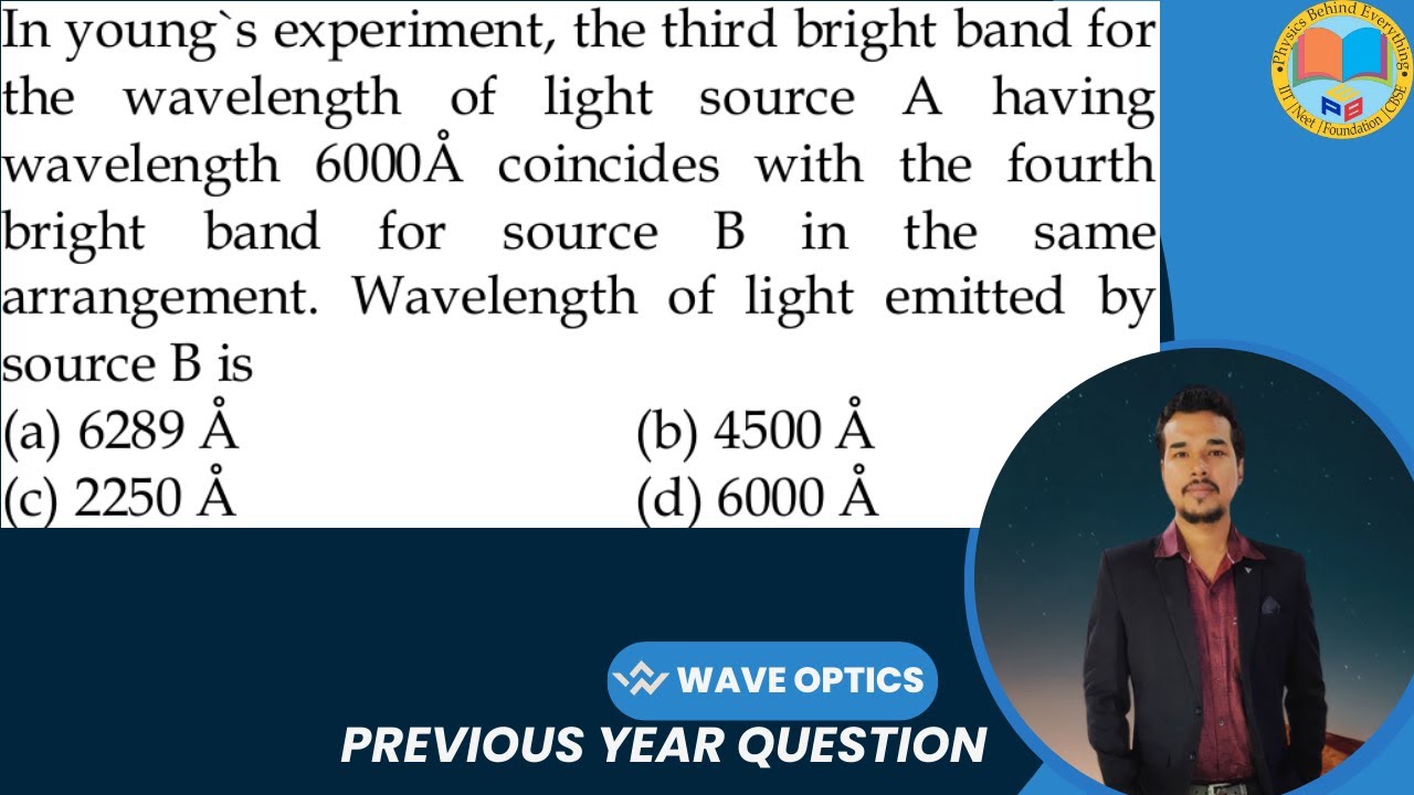 In young`s experiment, the third bright band for the wavelength of light source A having wavelength