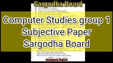 Computer Studies 1st Year group 1 Sargodha Board