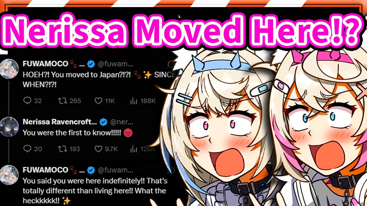 Fuwamoco Found Out Nerissa Moved to Japan 【Fuwamoco / HololiveEN】