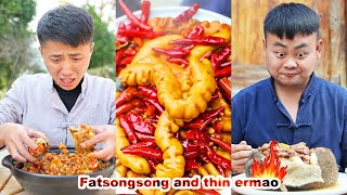The ultimate food prank: Give me something to eat or else trick or treat! mukbang|songsong and ermao