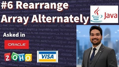 Rearrange Array Alternately Without Extra Space | In java | Code With Dinesh