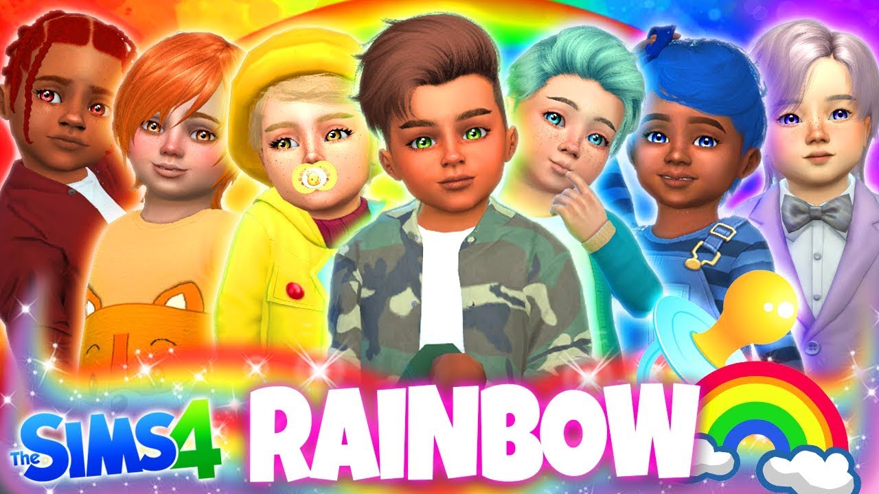 🌈RAINBOW BABY BOYS!!!😍 - Sims 4 CAS Challenge!