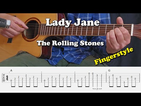 Lady Jane - The Rolling Stones - Fingerstyle Guitar Lesson I Tabs and Chords