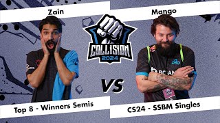 Collision 2024 - Zain (Marth) VS Mango (Falco) - Melee Top 8 - Winners Semi-Finals