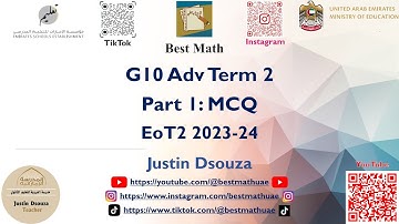 10Adv Part 1 Multiple Choice | EoT2 | Circle, probability, equations & quadratics | Q1 - Q15 | 10A |