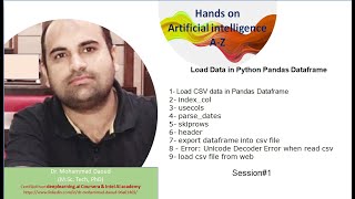 Introduction of load csv file in Pandas Data Frame Python (Session #1) - Hindi, Urdu, English