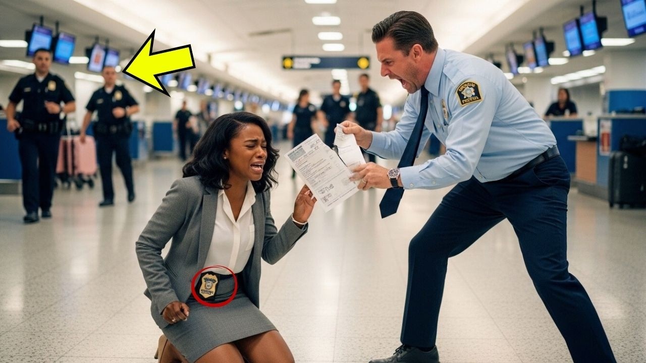 موظف في المطار يمزّق التأشيرة الخاصة بـ امرأة سوداء، لكنه لم يكن يعلم أنها مفوّضة فيدرالية…
