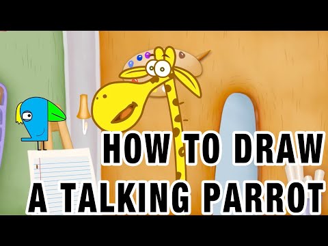 HOW TO DRAW A TALKING PARROT USING THE NUMBER 12| JOZE GIRAFFE | PreSchool Kids