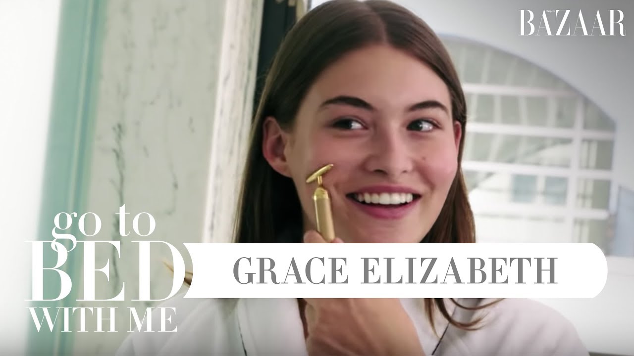 Grace Elizabeth's Nighttime Skincare | Go Bed With Me | Harper's BAZAAR - YouTube