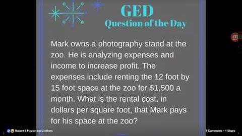 GED Math: Find a Rate Word Problem Example