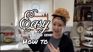 No Sew Budget Friendly Curtains | Easy Pillow Cover Tutorial Simple Sewing Project