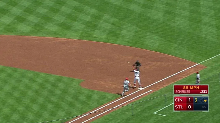 CIN@STL: Gyorko begins a 4-6-3 double play