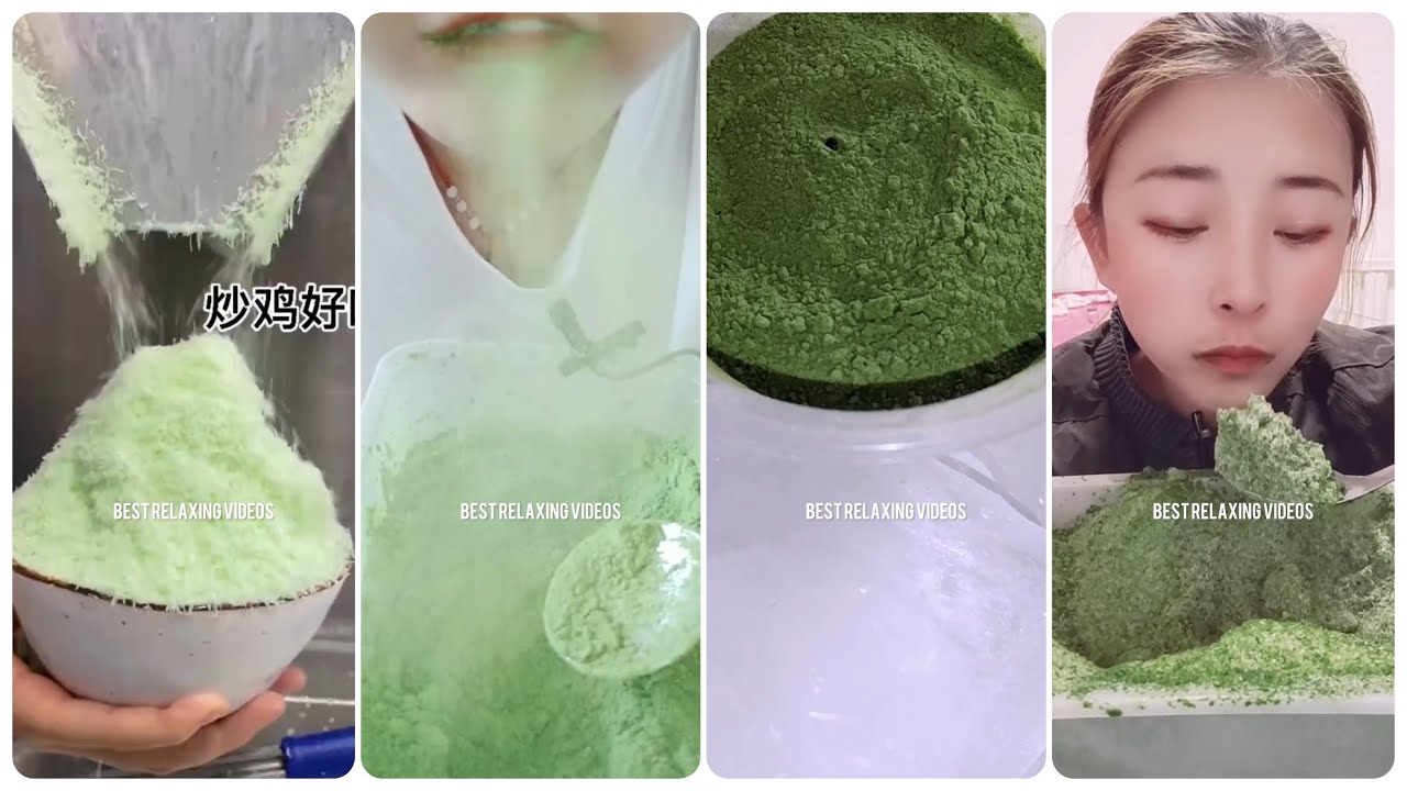 [ASMR] MATCHA POWDER 🍵 ICE EATING & BUCKWHEAT TEA ICE EATING 💛 & SHAVED