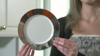 Chef Handler Silver Trimmed Fancy Heavy Duty Plastic Plates