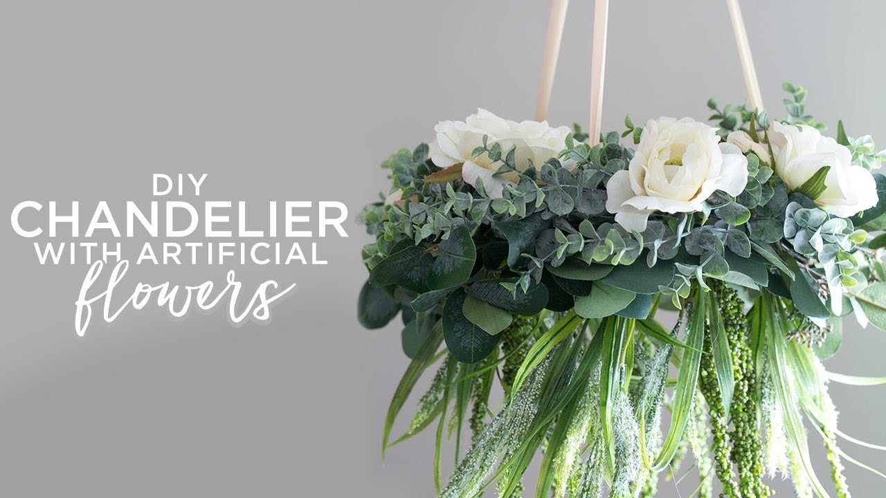 Diy Chandelier With Artificial Flowers You Diy Chandelier With Artificial Flowers