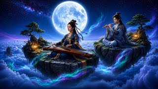 Celestial Chinese Zen Music 🌌 Deep Sleep Meditation with Guzheng & Bamboo Flute Under Moonlight