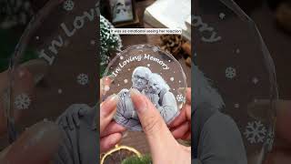 In Loving Memory Forever In Our Hearts | Personalized Glass Photo Ornament