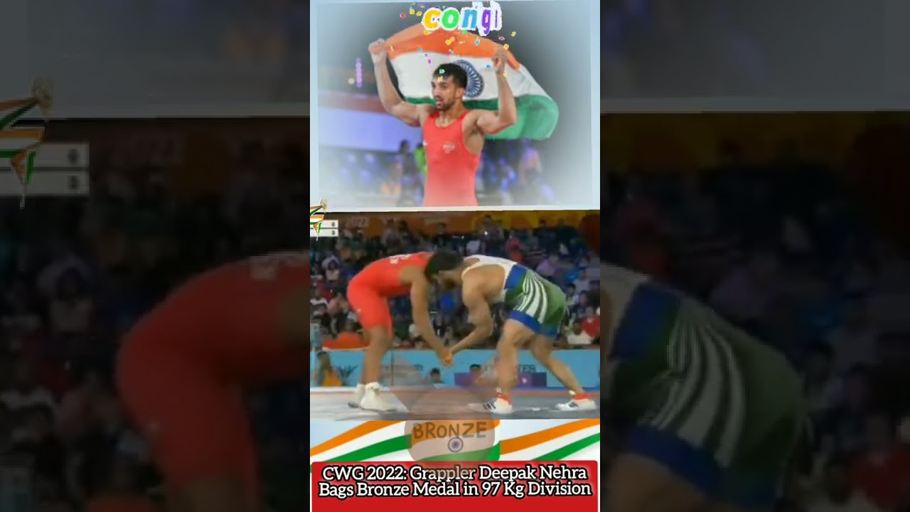 CWG 2022: Grappler Deepak Nehra Bags Bronze Medal in 97 Kg wrestling Division
