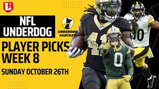 NFL Week 8 Best Player Picks on Underdog | NFL Week 8 Pick'em Entry on Underdog