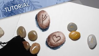 How to Paint RUNESTONES ✨💎 // [ Watercolor for Beginners ] Tutorial