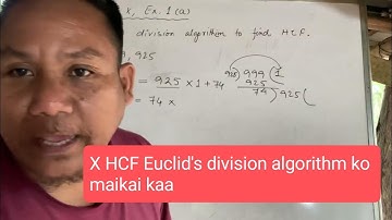 Class X. HCF maikai kaa nibo