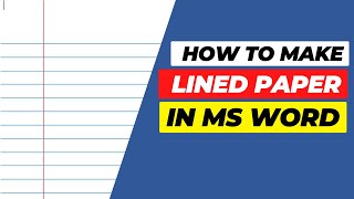 How To Create A Lined Document In Word How To Make A Line Paper With Microsoft Word