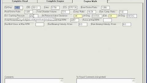 Engine Log Book interaction with Compression Ratio Calculator
