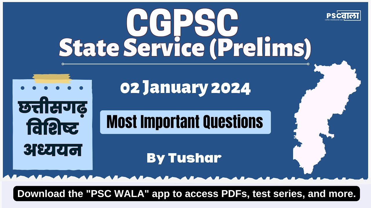 CGPSC Test Series 2023: Chhattisgarh General Knowledge | CG GK MCQ ...