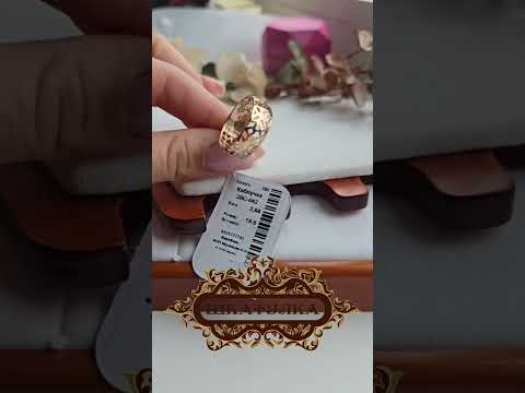 Каблучка золота ажурна об'ємна без каменів широка, видео 2