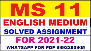 MS 11 Solved Assignment 2021-22 in ENGLISH | MS 11 Solved Assignment 2021-22 | MS 11 2021-22