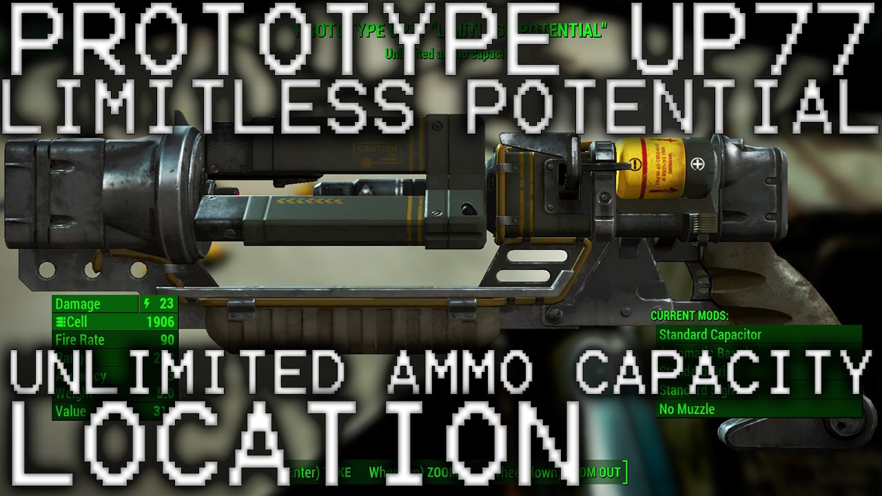 Fallout 4 Prototype UP77 Limitless Potential Unique Laser Pistol with