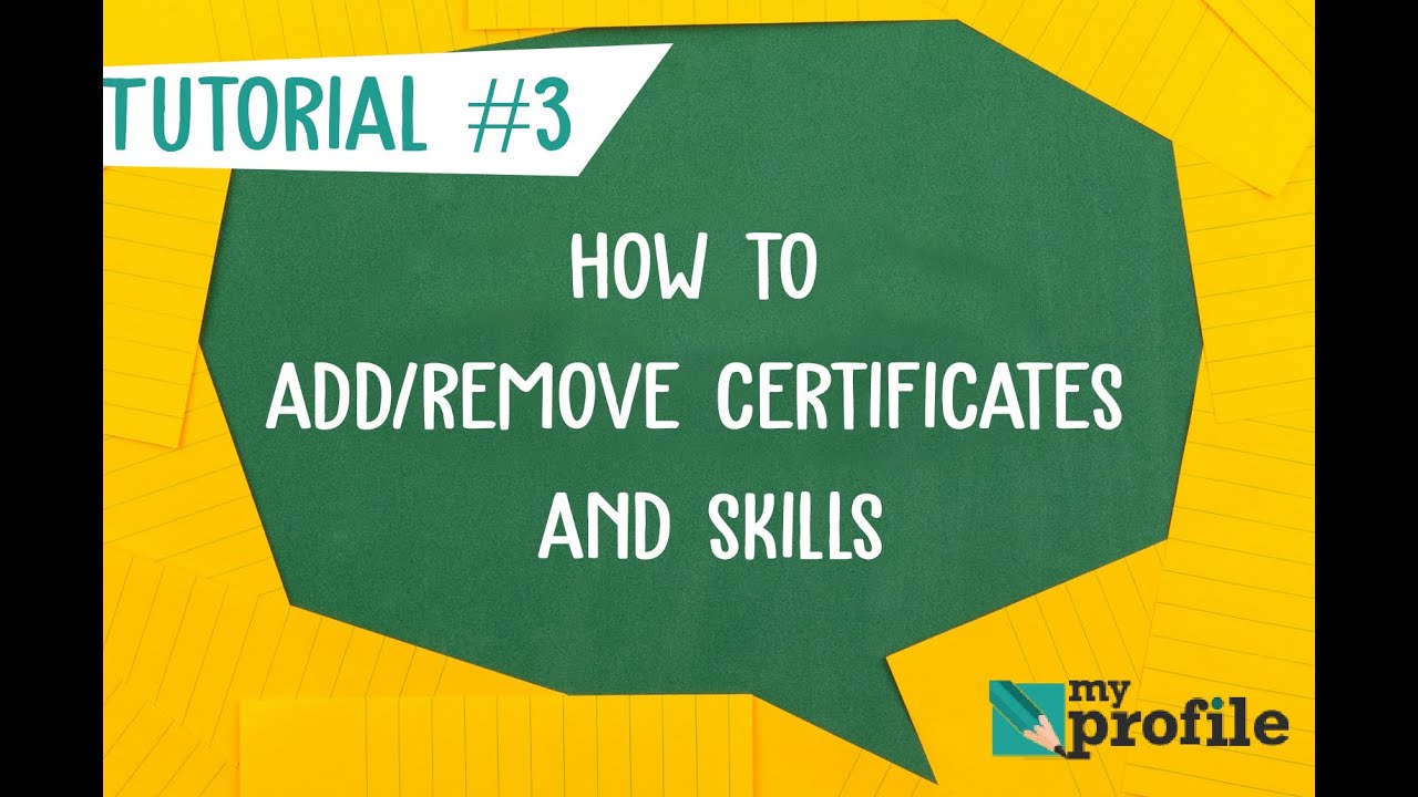 How To Add And Remove Skill And Certificates