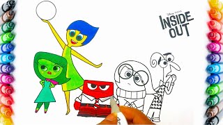 Inside Out 2 Coloring Page | Painting for Kids | Joy Sadness Anger Fear and Disgust
